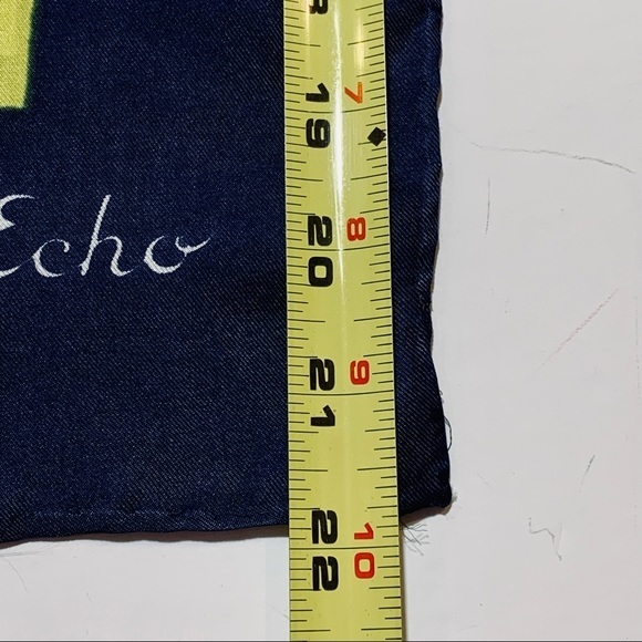 Echo Blue & Yellow Silk Scarf - Picture 5 of 6